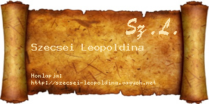 Szecsei Leopoldina névjegykártya